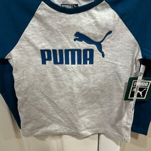 NWT boys, long sleeve grey and turquoise long sleeve T-shirt